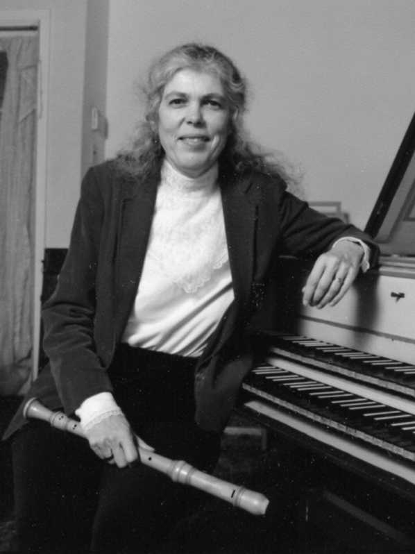 Marion Rubinstein, piano and recorder teacher, Sunnyvale, plays harpsichord and recorder